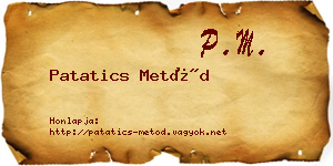 Patatics Metód névjegykártya
